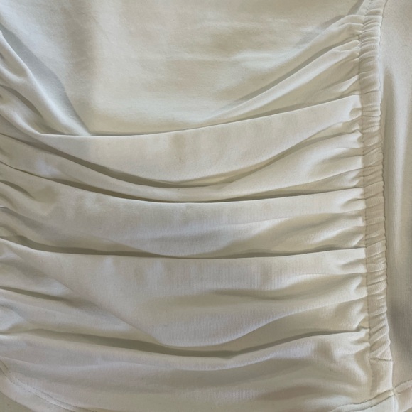 Express White Puffed Sleeve Corset Cropper Tee - Picture 8 of 9